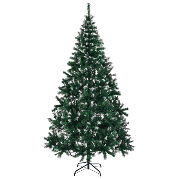 [Replace 13564928]7 FT Snow Tipped Artificial Christmas Tree with DIY 150 Warm Lights, Remote Control, 1100 Branch Tips and Sturdy Metal Stand, Green & Snow Tipped