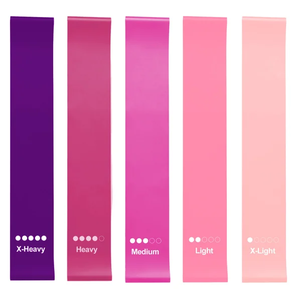 Set of 5 Resistance Exercise Loop Bands Fitness Yoga Resistance Band TPE Pink (US Logistics only For USPS.TK/TMEU only For self-pickup)