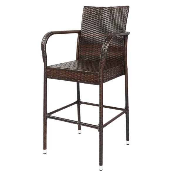 2pcs High Bar Chair Brown Gradient