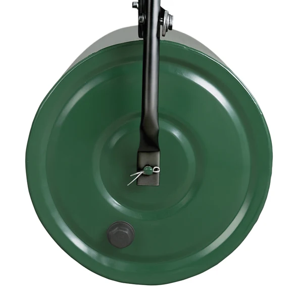 24in Heavy Duty Steel Lawn Roller, Garden Roller Can Be Filled with Water or Sand, Hand Roller with U-shaped Handle, Green & Black view 4