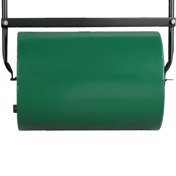24in Heavy Duty Steel Lawn Roller, Garden Roller Can Be Filled with Water or Sand, Hand Roller with U-shaped Handle, Green & Black view 6