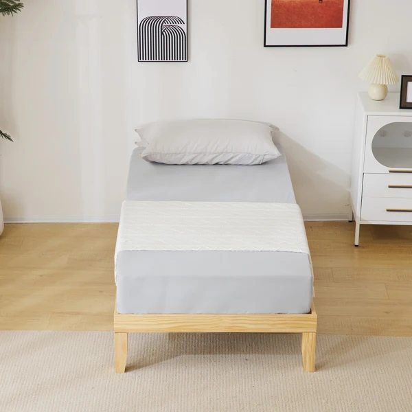 Simple & Sturdy Twin Bed Frame – Painted Pine Wood, Natural Finish view 4