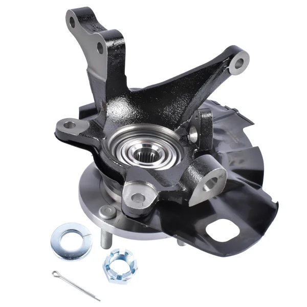 Front Right Steering Knuckle Fits for Hyundai Elantra Hatchback Sedan 2.0L L4 2001-2006 Black 1Pc view 3