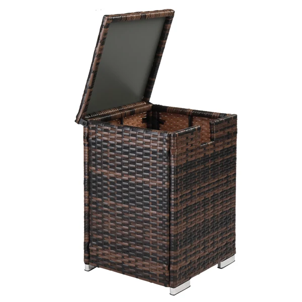40*40*57cm Iron Frame Gas Bottle Storage Rattan Side Table Brown Gradient view 4