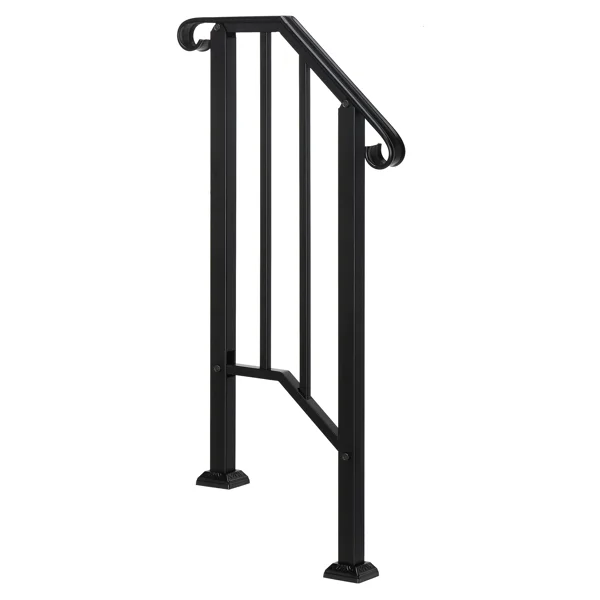 Artisasset Matte Black Outdoor 1st Tier Iron Handrail view 3