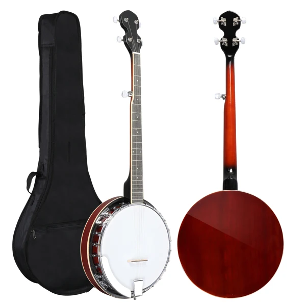 Full Size 5 String Right Handed Banjos Set with Closed Solid Sapele Back & Premium Mahogany Neck and Premium Accessories view 3
