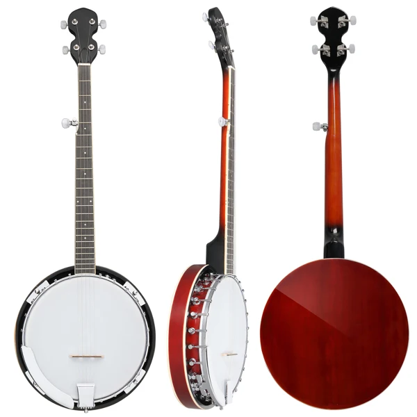 Full Size 5 String Right Handed Banjos Set with Closed Solid Sapele Back & Premium Mahogany Neck and Premium Accessories view 4