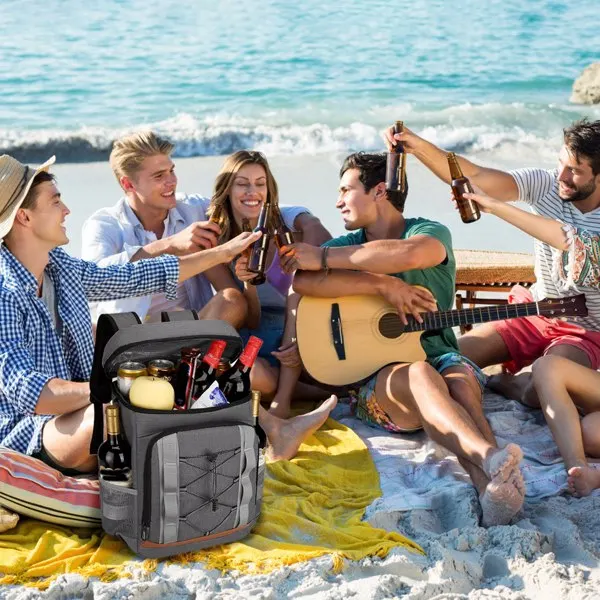 Cooler Backpack 36 Can Leakproof Insulated Cooler Backpack with 25L/6.6Gal for Picnic Camping Beach Hiking Fishing Travel