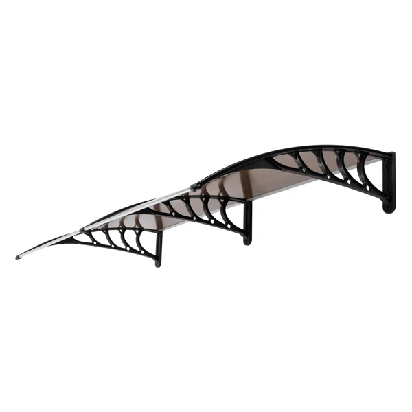 80*38in Household Application Door & Window Rain Cover Eaves Brown Board & Black Holder view 3