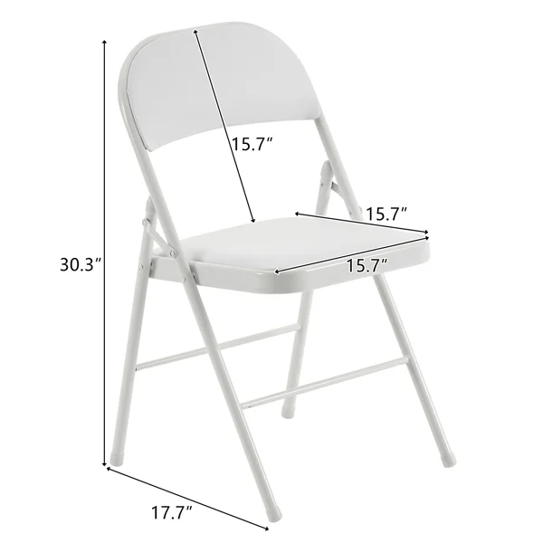 6pcs Elegant Foldable Iron & PVC Chairs for Convention & Exhibition White view 5