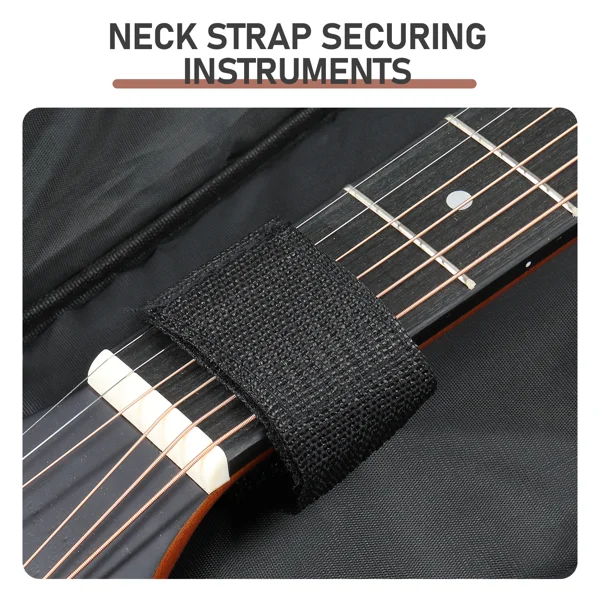 600D Extra-Thick Oxford Cloth Acoustic Guitar Bag with 10mm Sponge Padding — Brown (Fits 41/40-inch Guitars) view 4