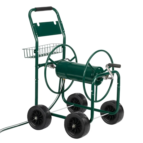 Iron Four-Wheel Pipe Truck Dark Green [Not an inflatable tire]