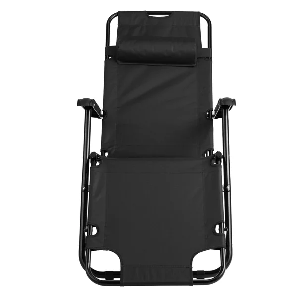 Portable Dual Purposes Extendable Folding Reclining Chair Black view 4