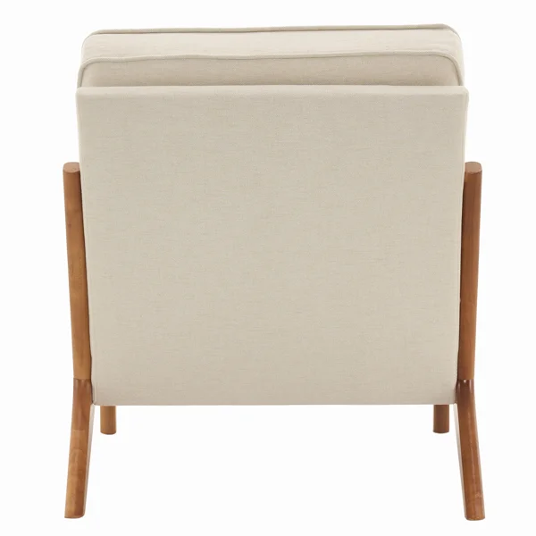 Oak Armrest Oak Upholstered Single Lounge Chair Indoor Lounge Chair Off-White view 4