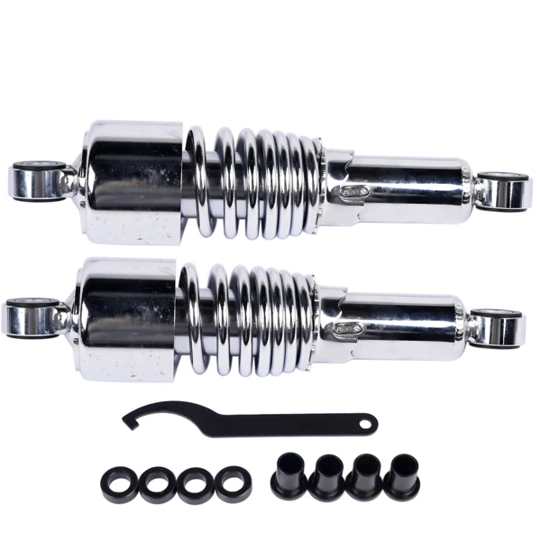 Chrome 10.5" Rear Shocks Absorbers Lowering For Harley Road King Tour Glide FLT Dyna 1991-2016 Sportster 1988-2003 2004-2015