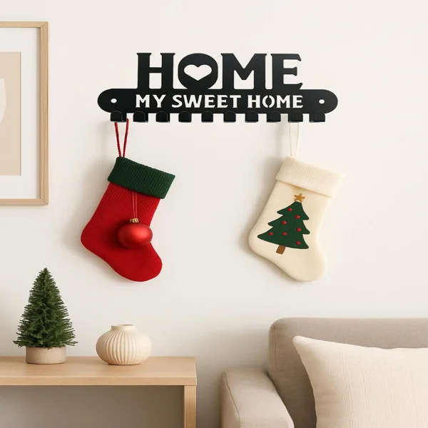 CIFbuy 2-in-1 Halloween Christmas Wall Key Holder with Sturdy iron Hooks Entryway Organizer Holiday Home Decor