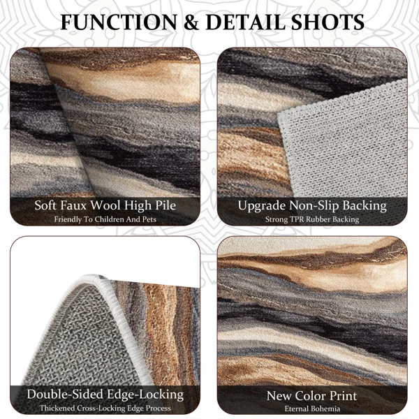 Three-piece kitchen rug set, non-slip and washable, abstract pattern kitchen hallway rug, soft and comfortable, suitable for sinks, floors, entrances, hallways and bathrooms. view 6