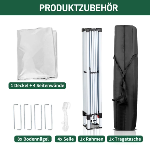 6.5x6.5ft Pop Up Canopy Tent, Outdoor Tent Canopy Foldable Portable Canopies for Camping, Patio, Easy Up Gazebo Canopy with Carry Bag, White view 6