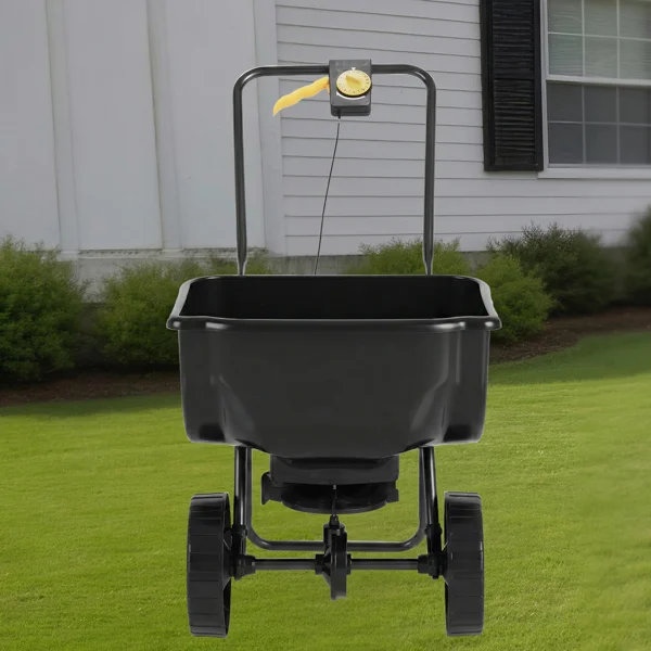 Broadcast Spreader, 70LBS Capacity, Walk-Behind Push Spreader, 15-Level Adjustment, 8 in All Terrain Pneumatic Tires, Lawn Spreaders with Hopper Grate, for Seed, Fertilizer, Ice Melt view 6
