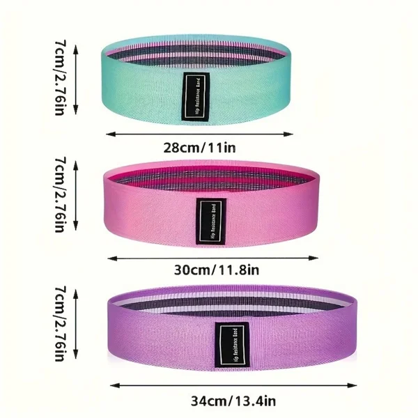 Set of 3 Resistance Exercise Loop Bands Fitness Home Gym Yoga Glutes Trainer view 3