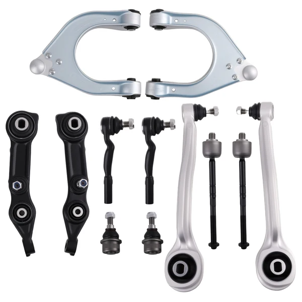 Front Lower Upper Suspension Control Arms Fit for Mercedes Benz CLS500 2006 Front Suspension Kit 12 Piece 2113302503, 2113302603 2113308907, 2113309007