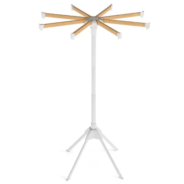Foldable Bamboo Clothes Drying Rack with 40 Hanger Slots, Space Saving Laundry Drying Stand for Indoor Use