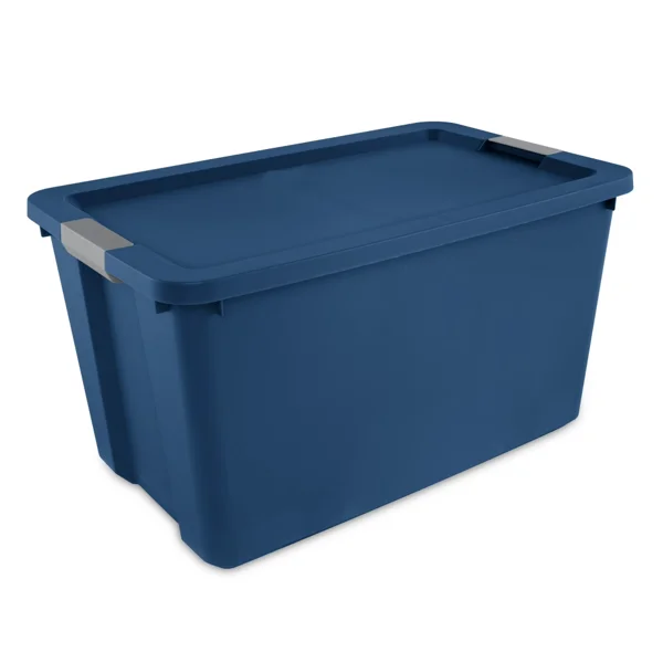 (2 pack) 34 Gallon Extra-Large Storage Bin, Plastic Storage Container with Latch Lid, Blue (Shipment from Walmart) view 4