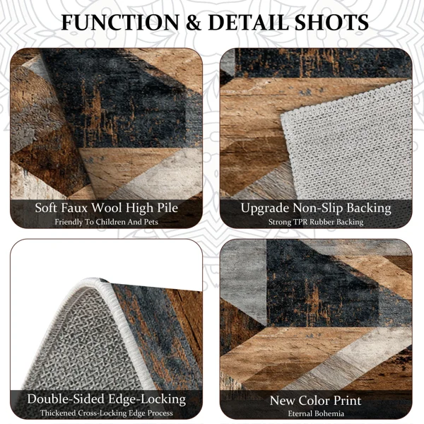 Three-piece kitchen rug set, non-slip and washable, abstract pattern kitchen hallway rug, soft and comfortable, suitable for sinks, floors, entrances, hallways and bathrooms. view 6
