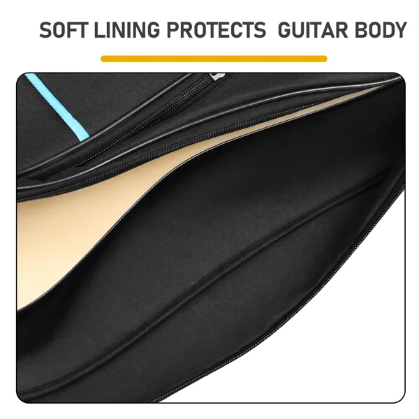 600D Oxford Cloth Electric Guitar Bag Black With Blue Line view 4