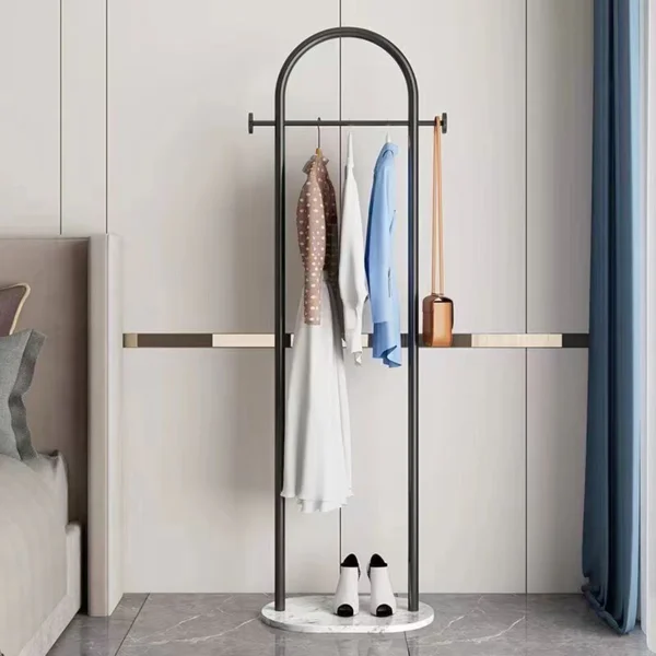 Clothing Rack, Golden Metal Freestanding Heavy Duty Clothes Rack with Marble Base, Multipurpose Garment Hanger for Bedroom, Hat, Scarf, Jacket