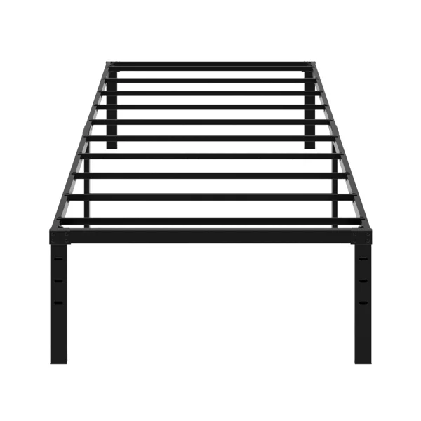 Black Twin Size Simple Basic Platform Metal Bed Frame - 18 Inch Bed Height view 2