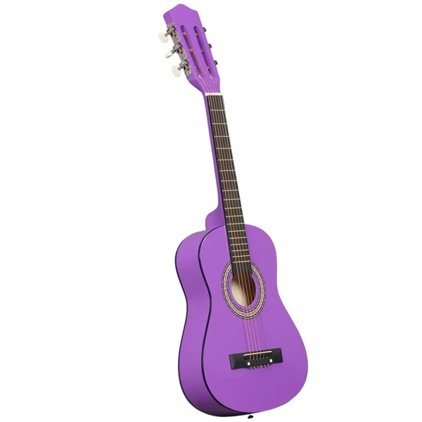 Purple 30-inch Round Acoustic Guitar with Picks, Strings, Capo, Case, Tuner, and Strap view 5