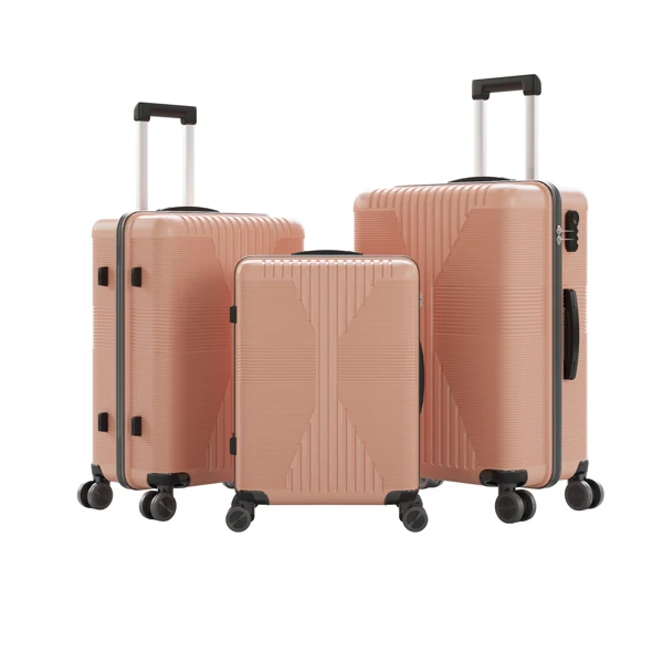 Non-TSA customs lock 3-in-1 PP trolley case, 20in, 24in, 28in PP rose gold view 2