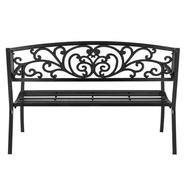50" Iron Outdoor Courtyard Decoration Park Leisure Bench view 6