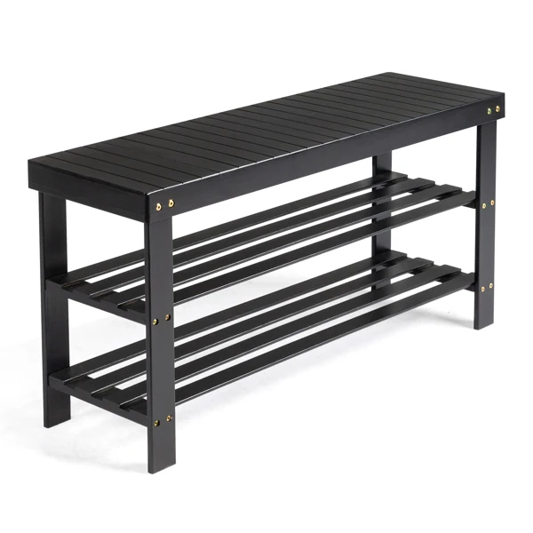 3-Tier Seamless Top Bamboo Shoe Rack view 5