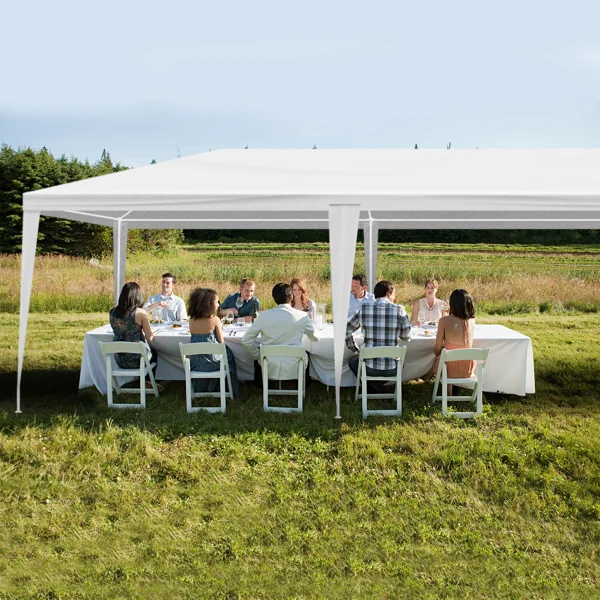 3*9m Non-Cloth PE Cloth Plastic Sprayed Iron Pipe Outdoor Party Tent White view 6