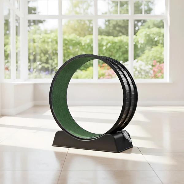 80*34*86CM Black PP track connector assembly, round shape with green carpet + 1 cat teaser stick, 15kg cat treadmill view 3