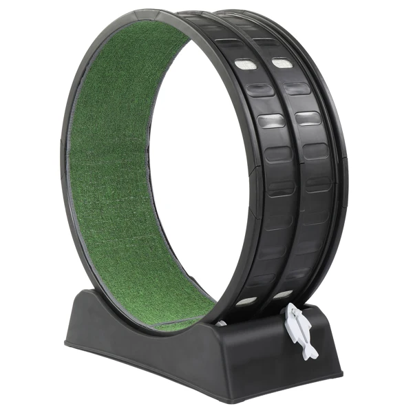 80*34*86CM Black PP track connector assembly, round shape with green carpet + 1 cat teaser stick, 15kg cat treadmill view 5