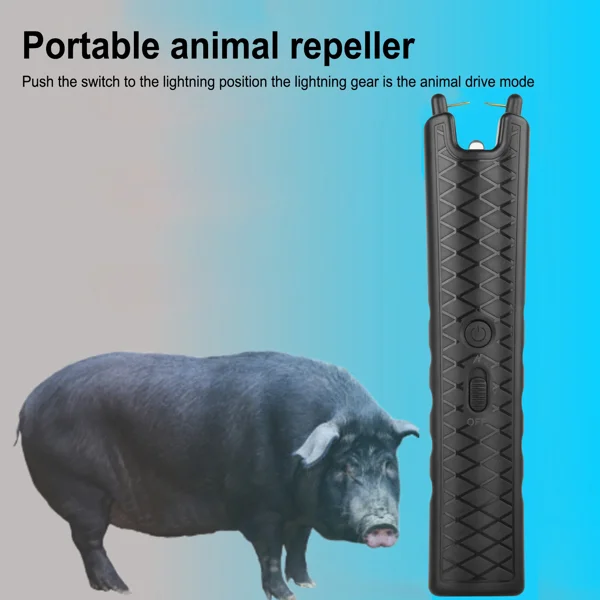 Electric Repeller Handheld Pig and Cattle Repeller Livestock Repeller Usb 23 Cm