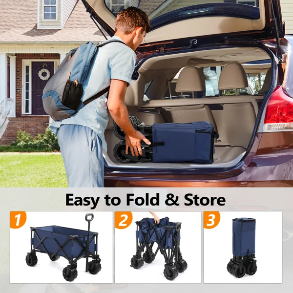 42*22*36inch Blue Garden Folding Cart view 2