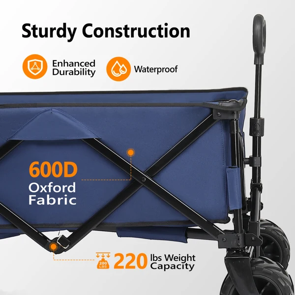 42*22*36inch Blue Garden Folding Cart view 6