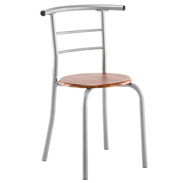 Brown Wood Grain PVC Breakfast Table (One Table and Two Chairs) view 4