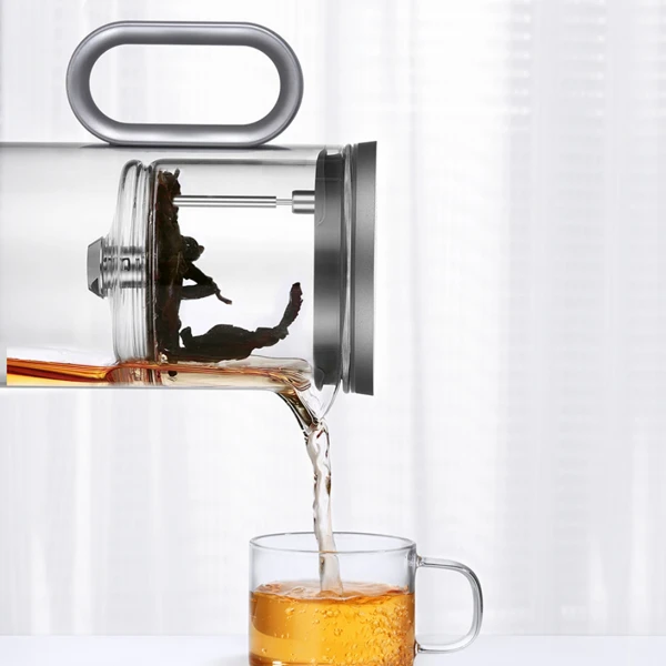 Heat-resistant glass teapot, magnetic switch, Gunmetal Grey 500mL view 2