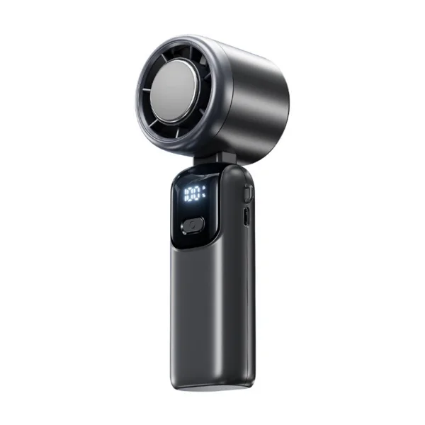 Portable Handheld Mini Turbo Fan In/Outdoor USB Rechargeable Ice Cooling Fans w/LED Display Fan