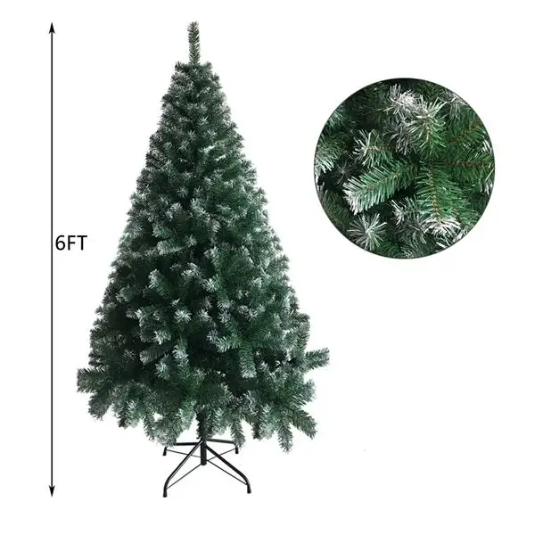 6FT Iron Leg White PVC 650 Branches Christmas Tree view 3