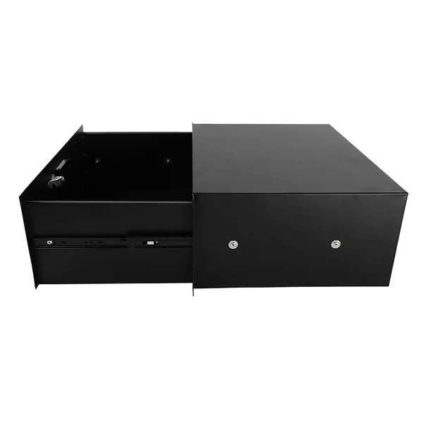 19" 4U Steel Plate DJ Drawer Equipment Cabinet with Keys Black view 5