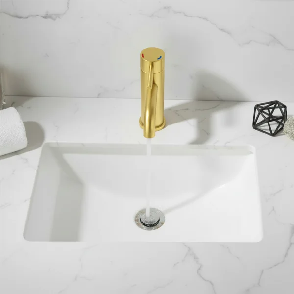 Single Handle Bathroom Faucet Lavatory Faucet Stainless Steel Single Hole-T10, Brushed Gold[Unable ship on weekends, TK/TEMU only for pickup, only TX10643 warehouse supports GOFO] view 3