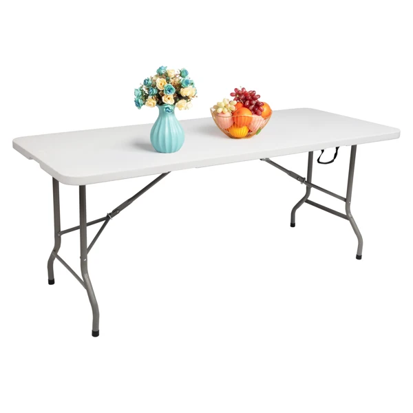 6' Folding Table Portable Plastic Indoor Outdoor Picnic Party Dining Camping Tables view 5