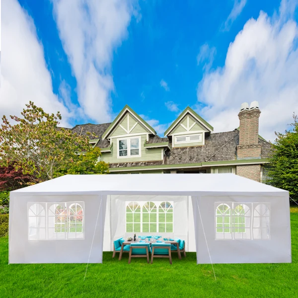 3*9m 7-Sided Iron PE Cloth Spiral Pipe Pergola view 4