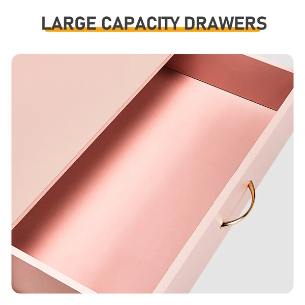 Nail polish powder textured surface, particleboard with melamine veneer, 66*33*73mm, four-drawer cabinet, faux rose gold handles view 4